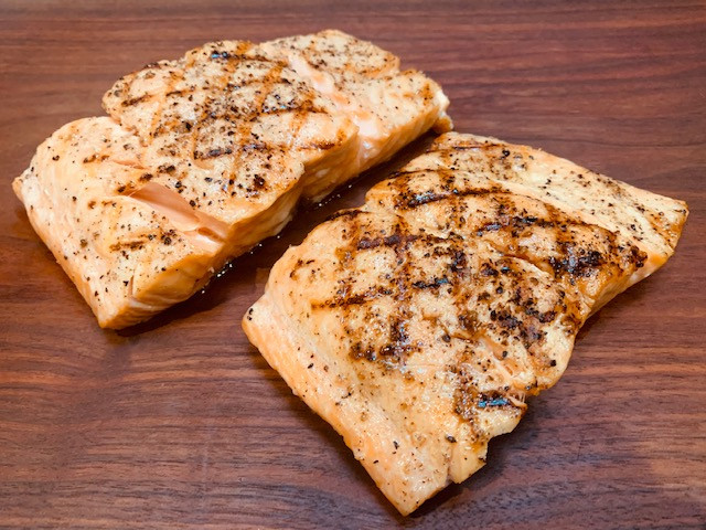 Lightly Grilled/Sous vide Salmon