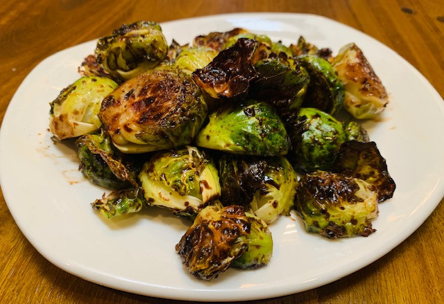 Lemon Balsamic Roasted Brussel Sprouts