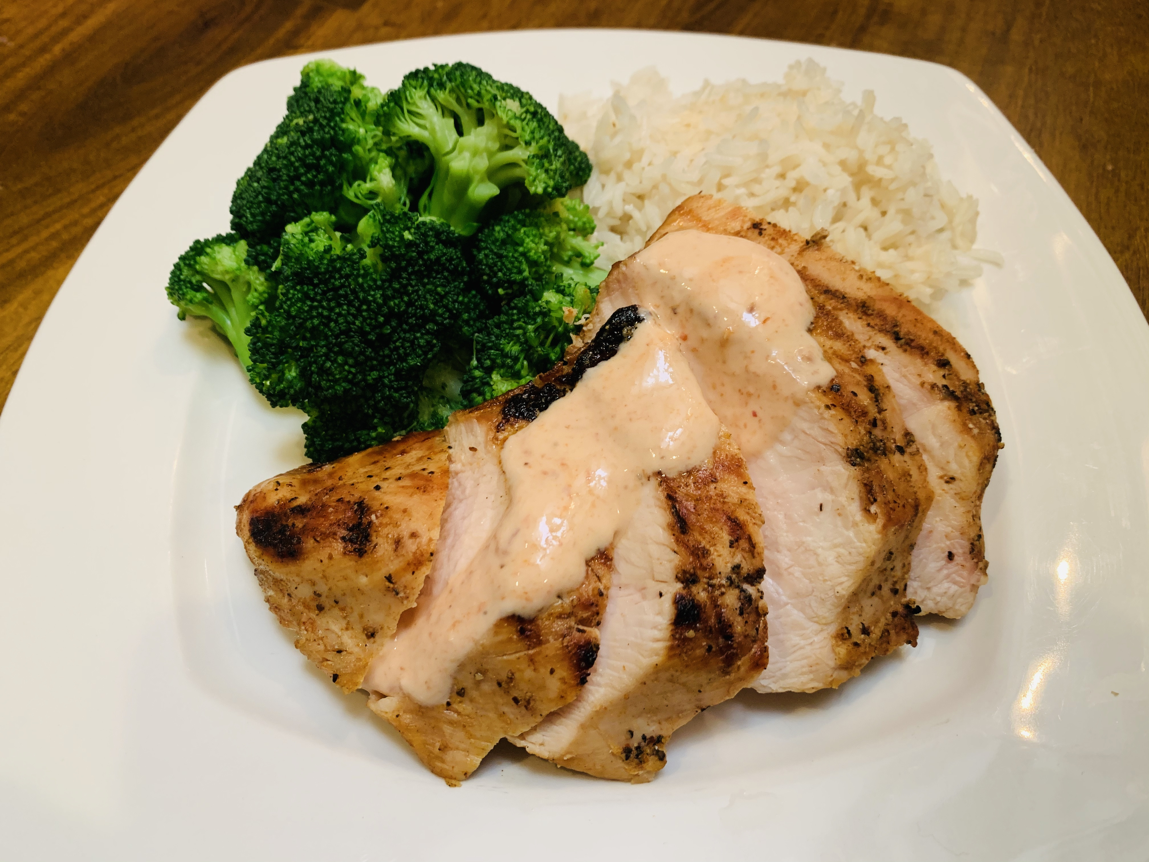 Grilled Chicken with Chile Lime Sauce & Coconut Rice